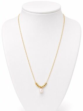 Dainty Gold Pearl Pendant Necklace - Elegant Women’s Jewelry